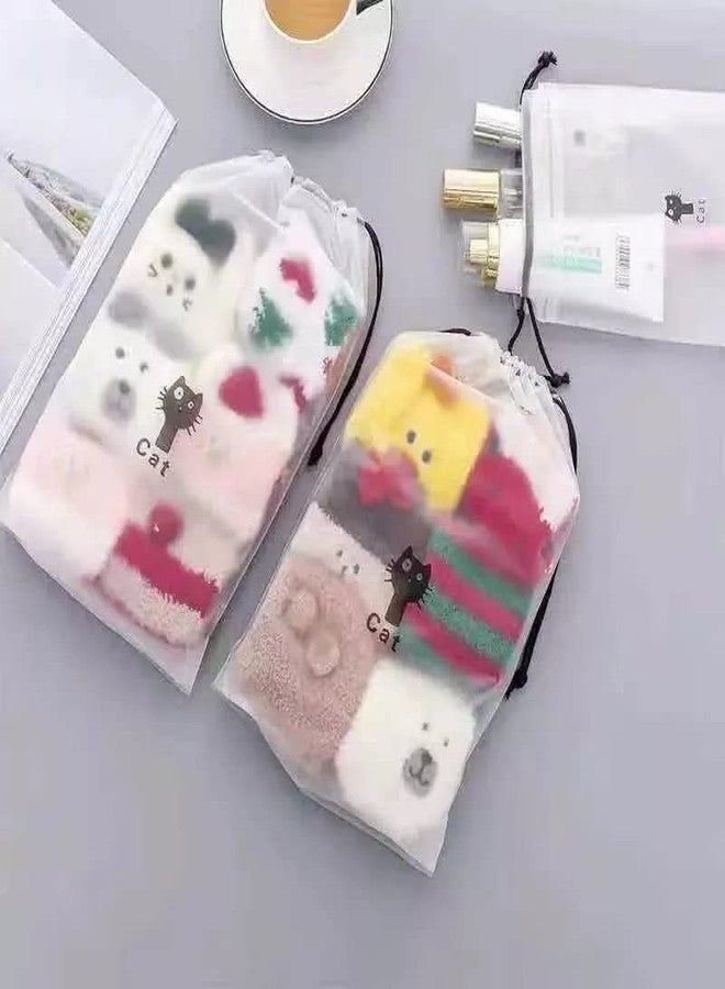 Aimers Pack of 10 Shoe Bag Cover for Travelling Shoes Organizer for Packing Transparent Shoes Bag Pouches for Storage Organizer for Men Women Shoe Cover for Travel Essentials Accessories (Cat) - Image 4
